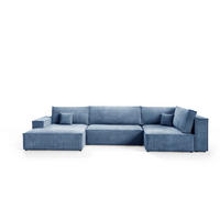 WOHNLANDSCHAFT Pablo Maxi mit Schlaffunktion Himmelblau Cord - Blau, Textil (397/85/148cm) - Bromarkt