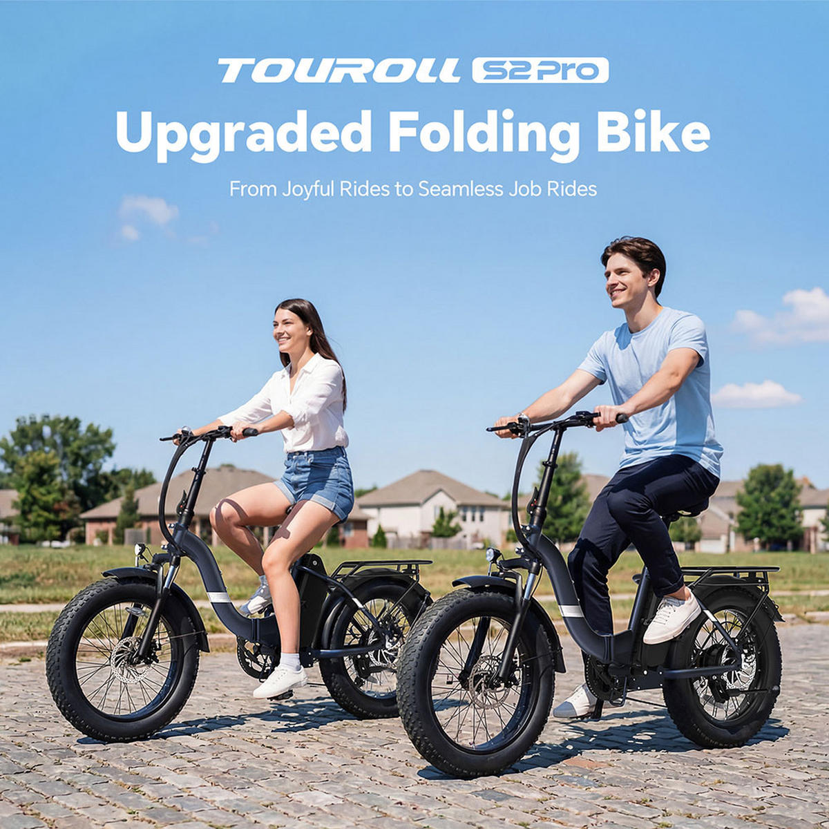 E-BIKE Touroll S2 Pro – 750W Spitzenleistung 150 km Reichweite mit Fettreifen - Blau, Metall (77.5cm) - Touroll
