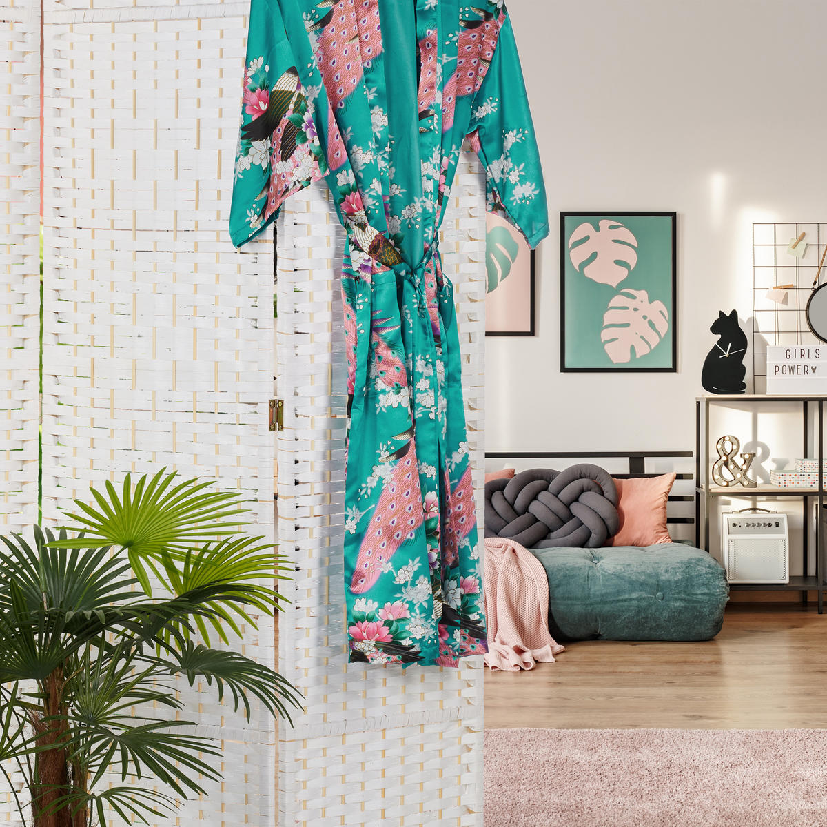 PARAVENT - Weiß, Holz/Papier (120/170/2cm) - Relaxdays