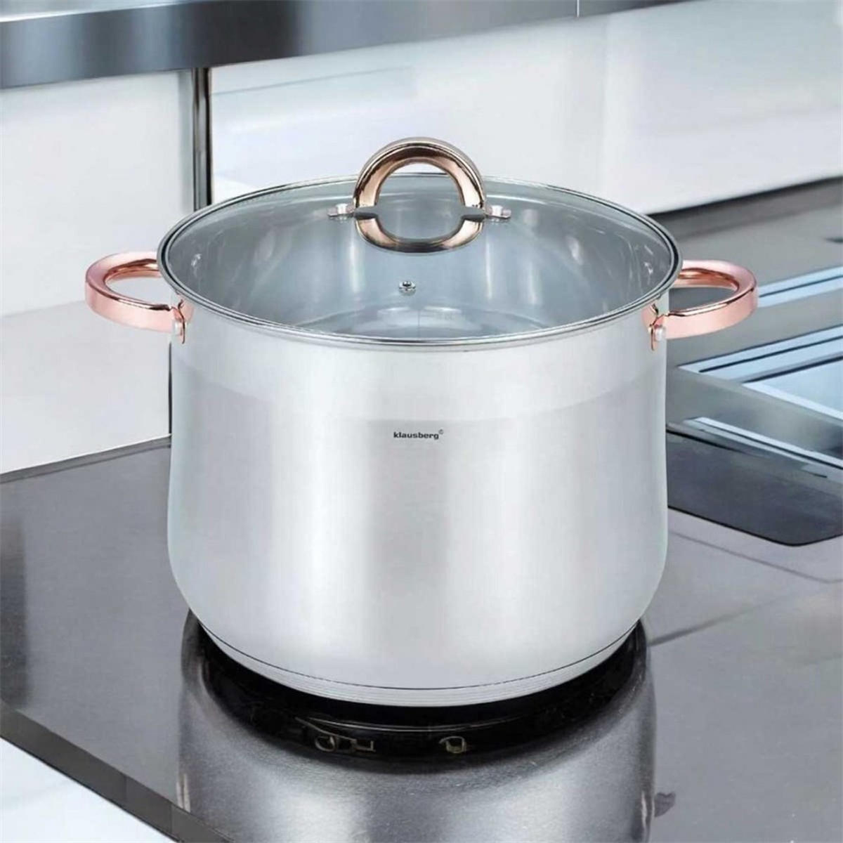 TOPF Silber 24/24/20 cm KB7793 - Silberfarben, Metall (24cm) - Klausberg 