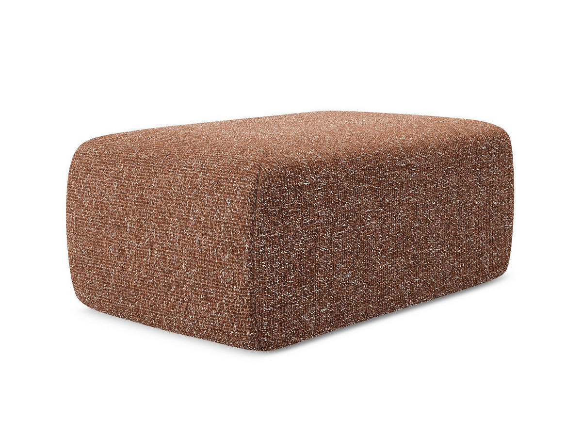 POUF Strukturstoff Stoff Orange - Terra cotta/Schwarz, Kunststoff/Textil (102/40/62cm) - Makamii