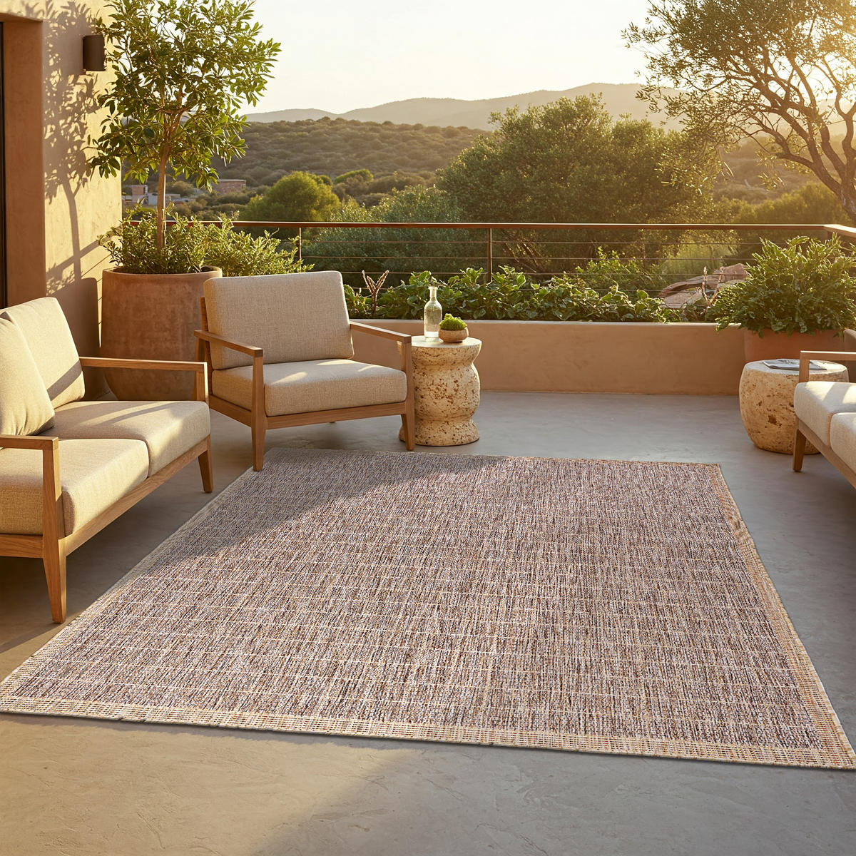 TEPPICH YUCANA Beige Outdoor Flachgewebe 200/300 cm - Beige, Textil (200/300cm) - Tapiso