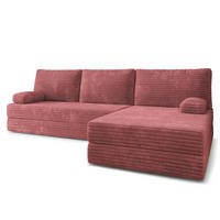 ECKSOFA ANKO modulares Boneless Sofa mit Schlaffunktion Rosa Kordstoff - Rosa, Textil (270/160cm) - MASSENO