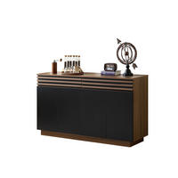 SIDEBOARD Schrank mit 2 Schubladen und 4 Türen mit viel Stauraum Braun/Schwarz 150/40/85 cm - Schwarz/Braun, Holzwerkstoff/Metall (150/85/40cm) - EVRYAE