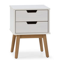 NACHTTISCH Baku 2 weißen Schubladen - Weiß, Holz (40/54/40cm) - VS Venta-stock