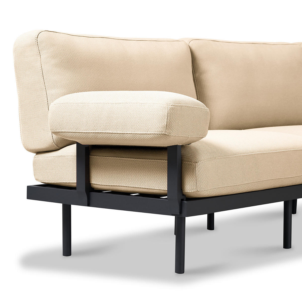 OUTDOOR-ECKSOFA - Beige, Textil/Metall (273/80/273cm) - home24