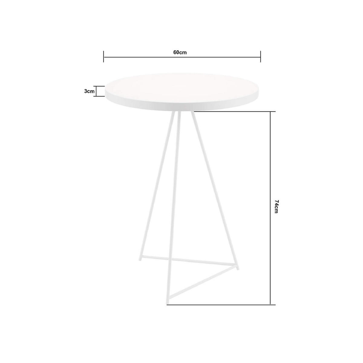 BARTISCH Cremeweiß 60/60/102 cm - Weiß, Metall (60/60/120cm) - Mobili Rebecca
