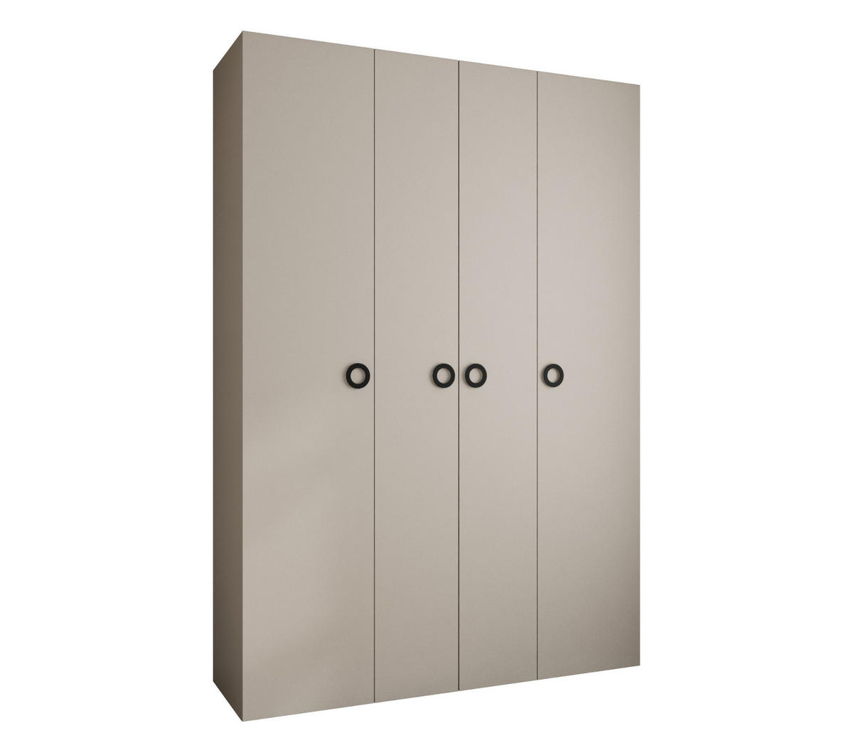 DREHTÜRENSCHRANK 245,5/170/50 4-türig - Kaschmir/Schwarz, Holz/Metall (170/245.5/50cm) - Abiks Möbel