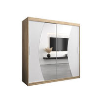 SCHWEBETÜRENSCHRANK 200/200/62 2-türig - Silberfarben/Weiß, Holz/Kunststoff (200/200/62cm) - Abiks Möbel