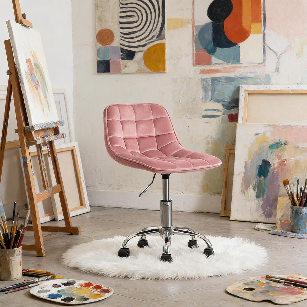 BÜROSTUHL Rosa 43/50/67,5 cm - Pink, Metall (43/67.5/43cm) - PANGIVO