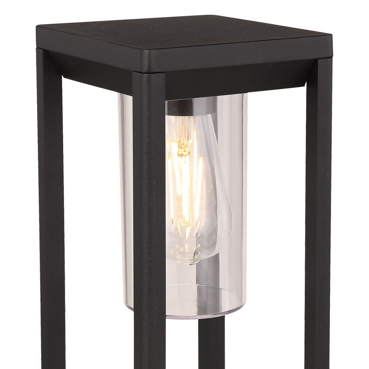 LED AUSSENLEUCHTE CANDELA Schwarz Aluminium - Schwarz, Metall (15/15/50cm) - Globo Lighting