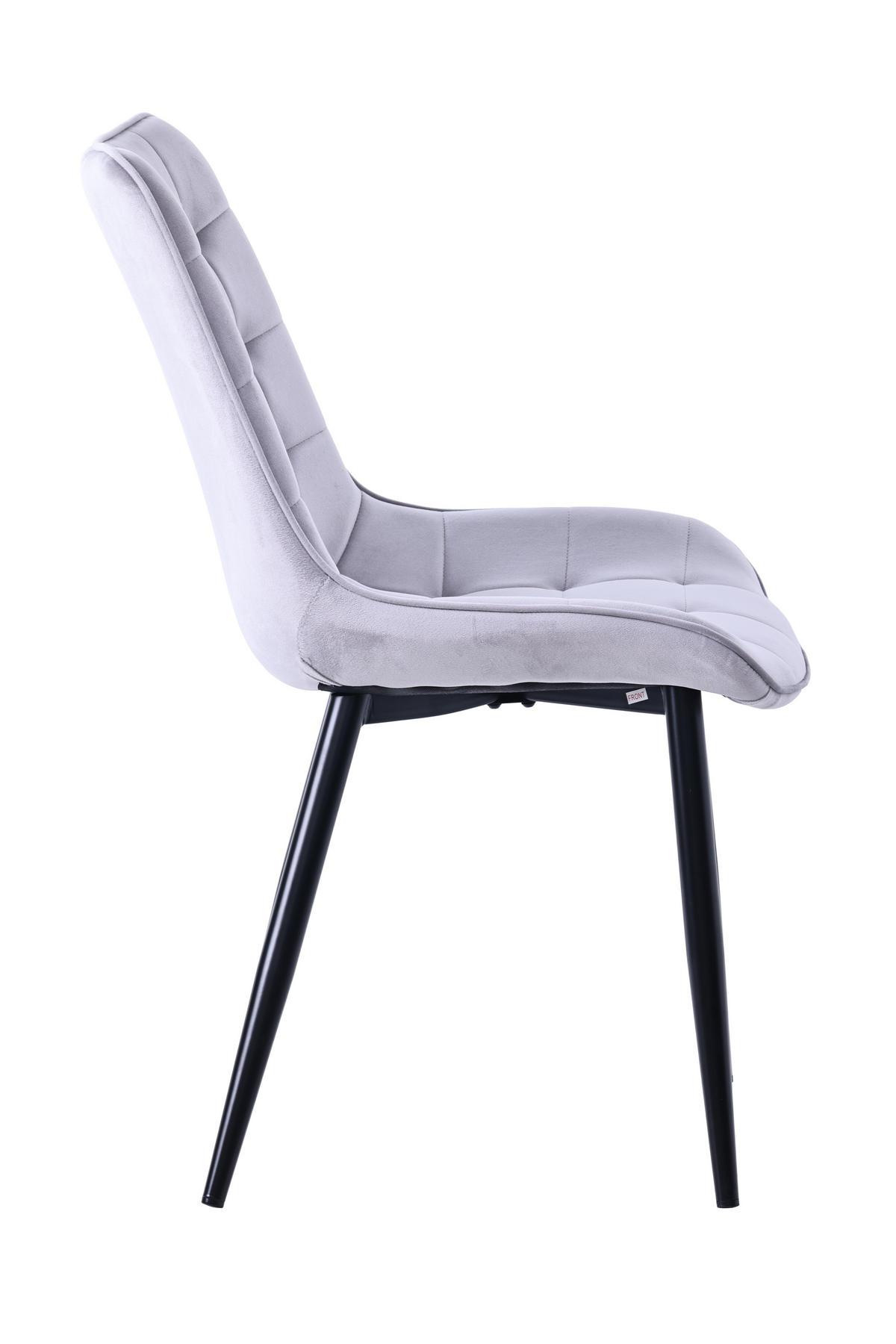 STUHL-SET 4 Stück Samt-YZ2 - Hellgrau, Textil (53/88/62.5cm) - HOMAVO