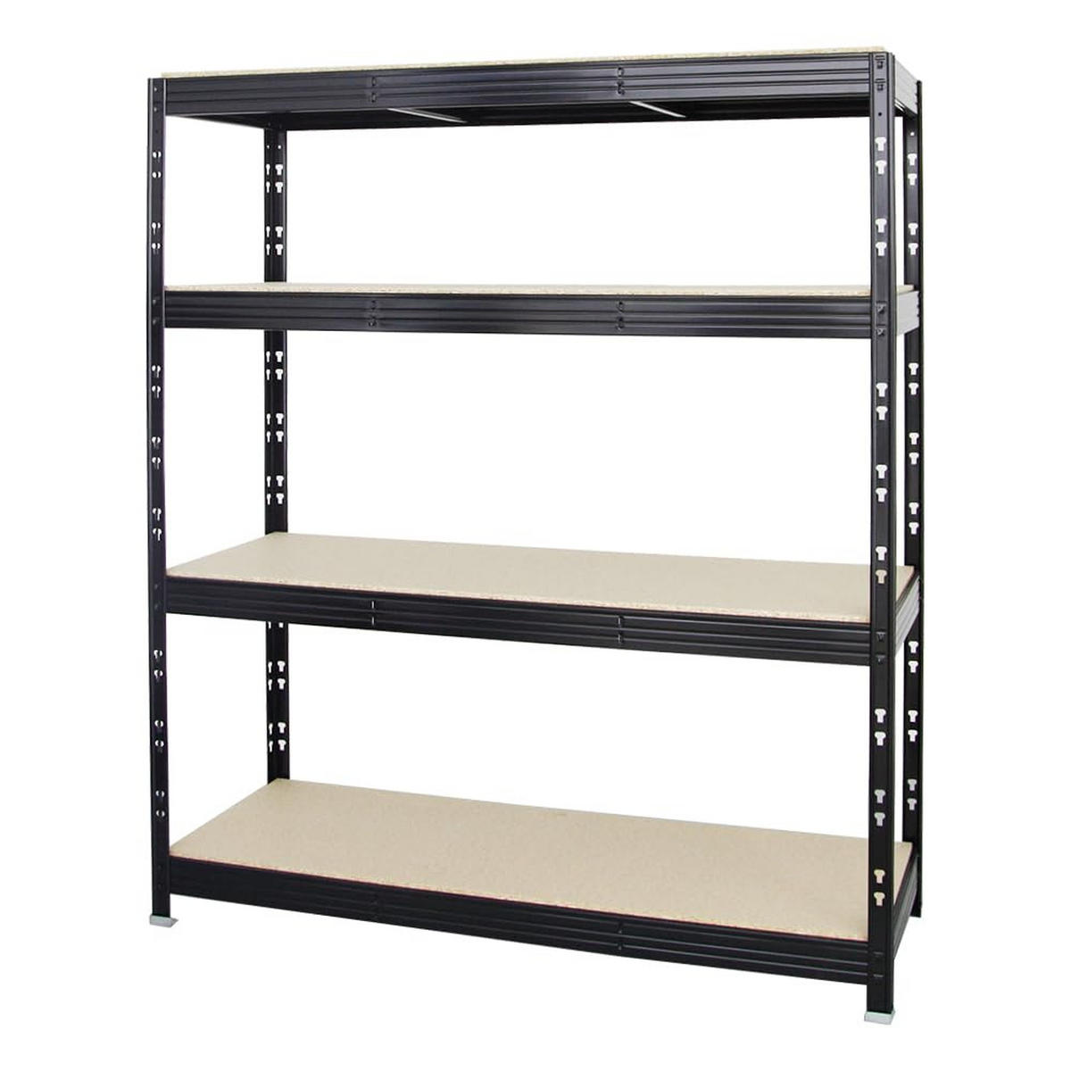 SCHWERLASTREGAL Rhino 180x160x60 cm 4 Spanplatten-Ebenen 16mm Fachlast 500 kg Schwarz - Schwarz, Metall (160/180/60cm) - PROREGAL