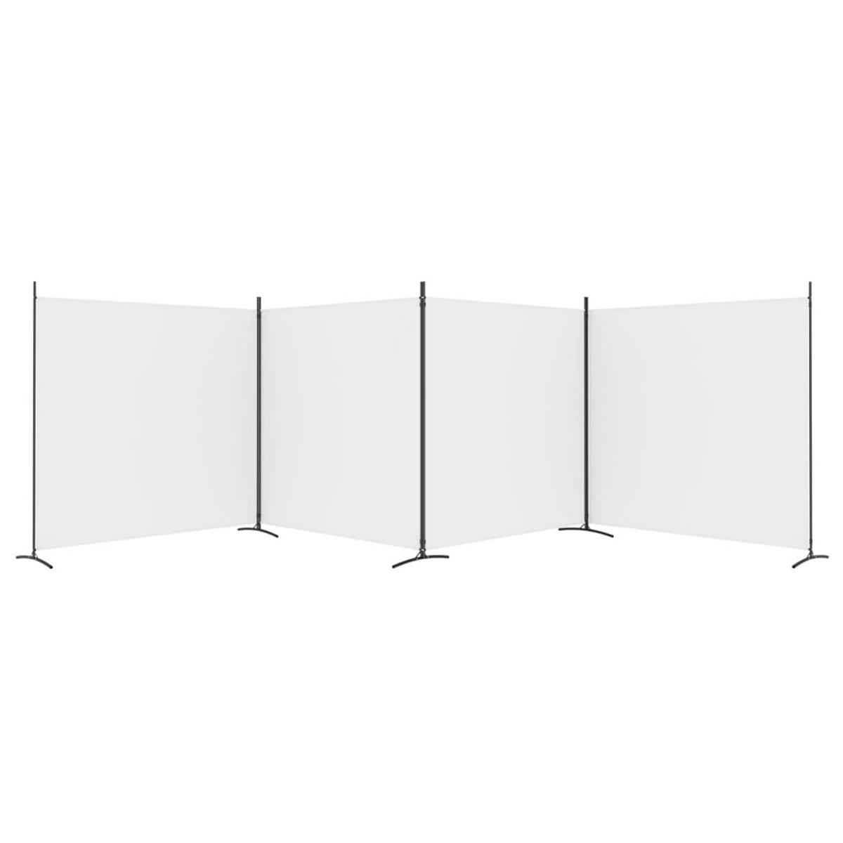 PARAVENT 4-teilig Weiss 698/180 Cm Stoff - Weiß, Textil (698/180/0.1cm) - vidaXL