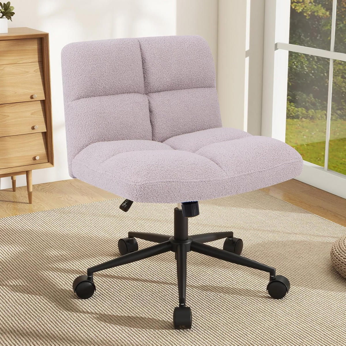BÜROSTUHL Hellgrau - Hellgrau, Textil (73/87/69cm) - COSTWAY