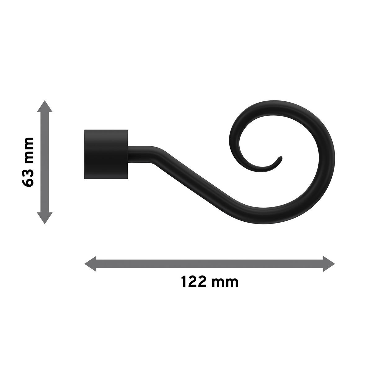 ENDSTÜCKE FÜR TELESKOP-GARDINENSTANGEN Helix 16/13 mm Ø Schwarz, Packung 2 Stück - Schwarz, Kunststoff (12.2/6.3/6.3cm) - INTERDECO