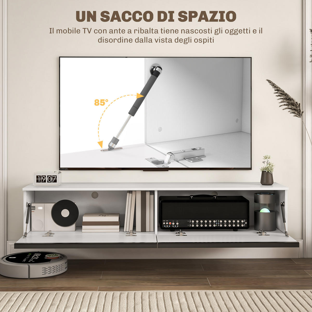 TV-MÖBEL Weiß 1 Stück - Weiß, Holzwerkstoff (160/30/35cm) - GiPP