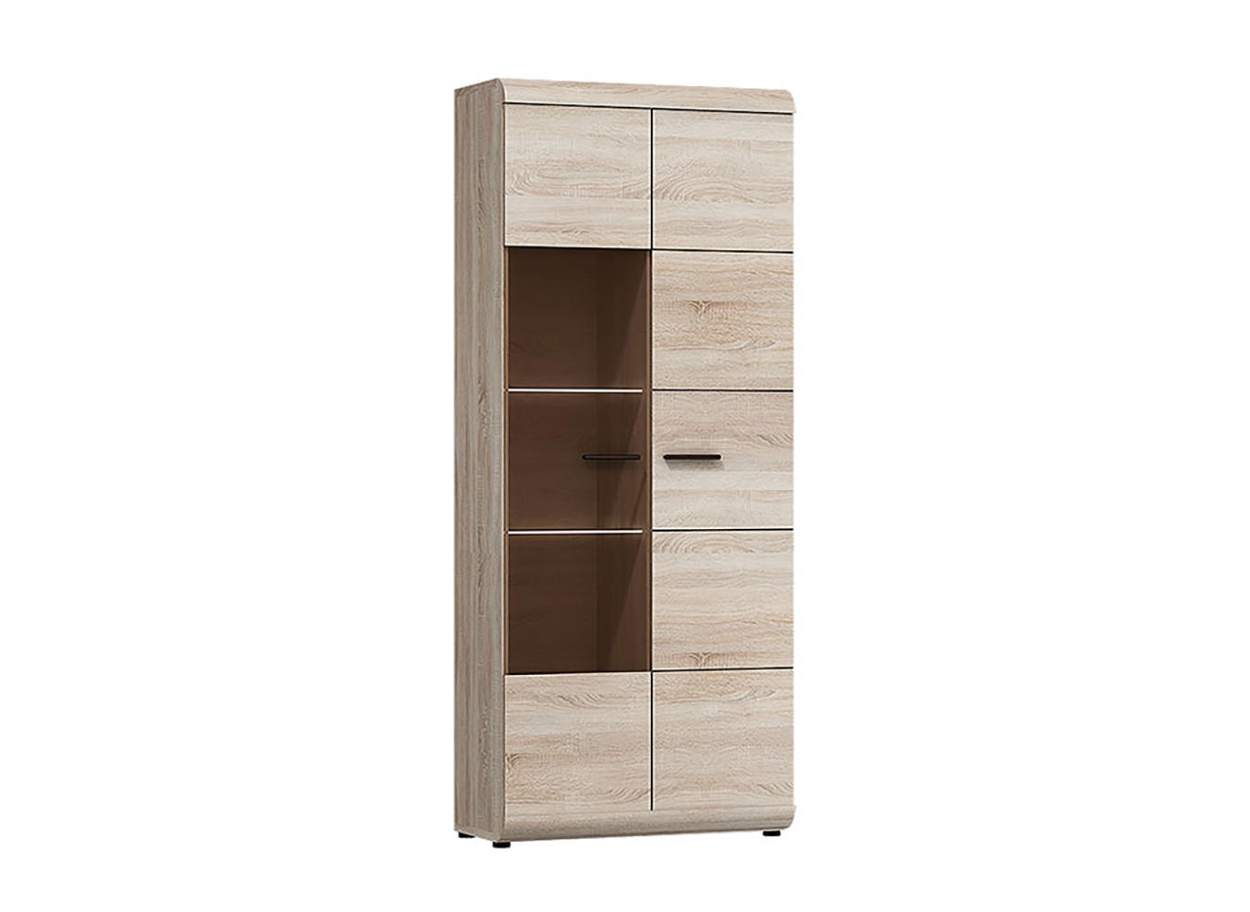 VITRINE Link A Eiche sonoma 80 / 37 / 194 cm - Braun/Sonoma Eiche, Holz/Holzwerkstoff (80/194/37cm) - Feldmann-Wohnen