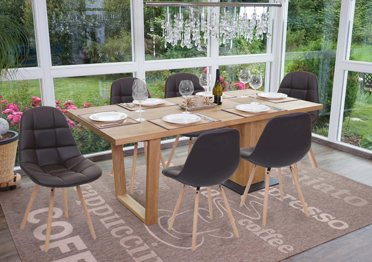 ESSZIMMERSTUHL I Braun 6er-Set - Braun, Textil (47/82/53cm) - MCW