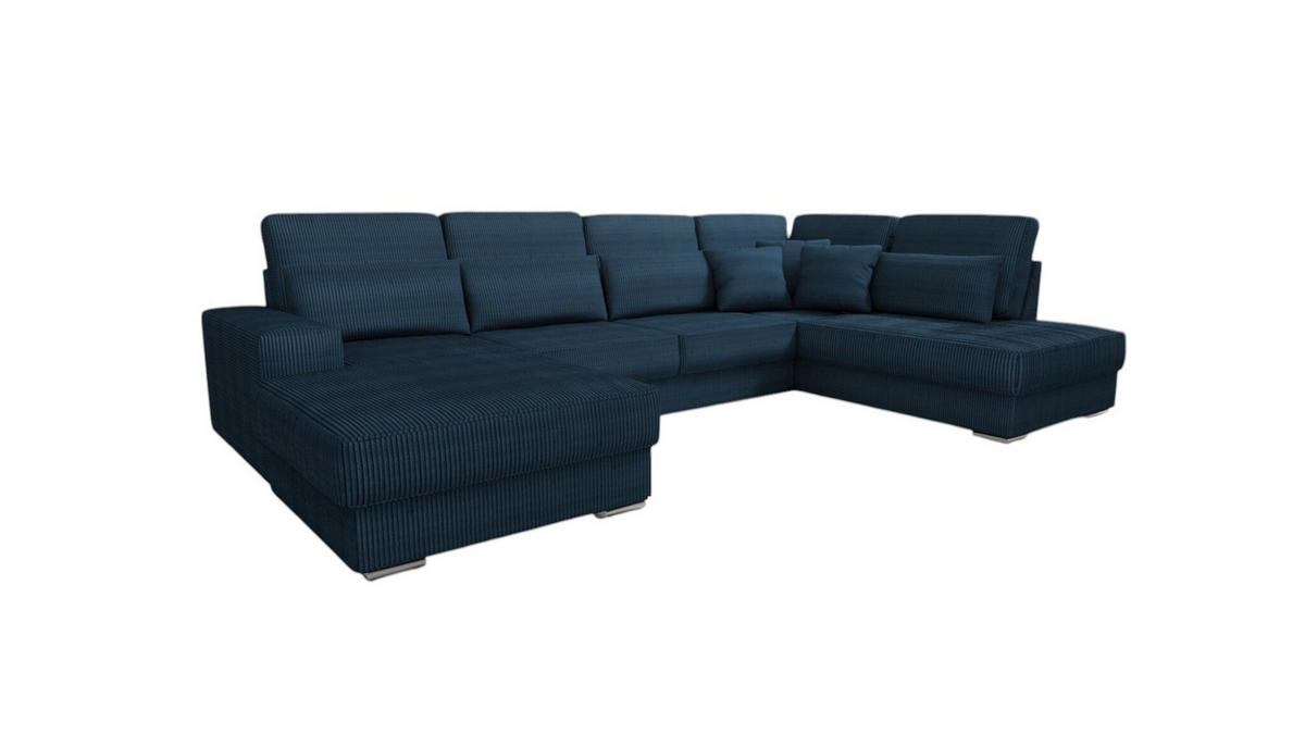 WOHNLANDSCHAFT Nevio In Scala - Dunkelblau, Holzwerkstoff/Textil (401/88/226cm) - Fun Möbel