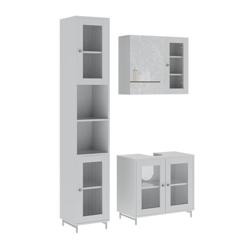 SET MOBILIER BAIE Malte, Alb, 3 piese