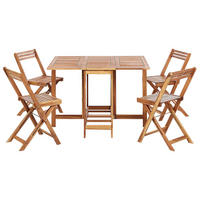 GARTENMÖBEL SET 4-Sitzer Akazienholz hellbraun Frassine - Hellbraun, Holz - Beliani