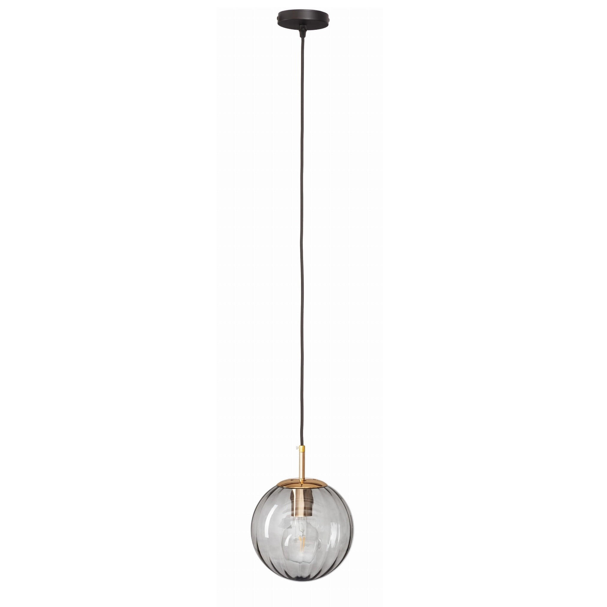 PENDELLEUCHTE Rome - Transparent/Goldfarben, Glas/Metall (20/20/110cm) - kiki design