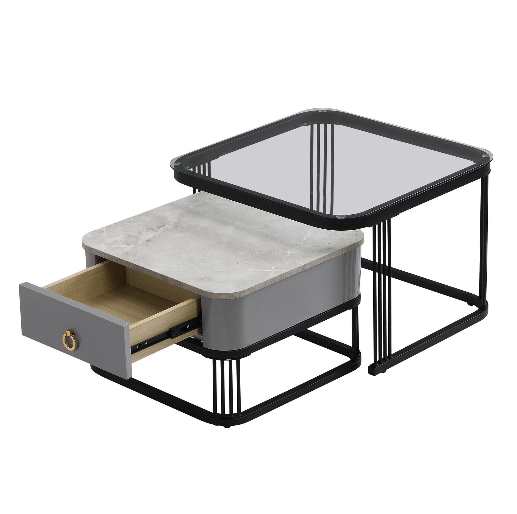 Meubliv Couchtisch Schwarz 60x44.5x60 cm