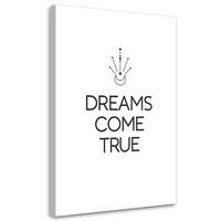 WANDBILD inschrift träume werden wahr - Schwarz, Textil (40/60cm) - Feeby
