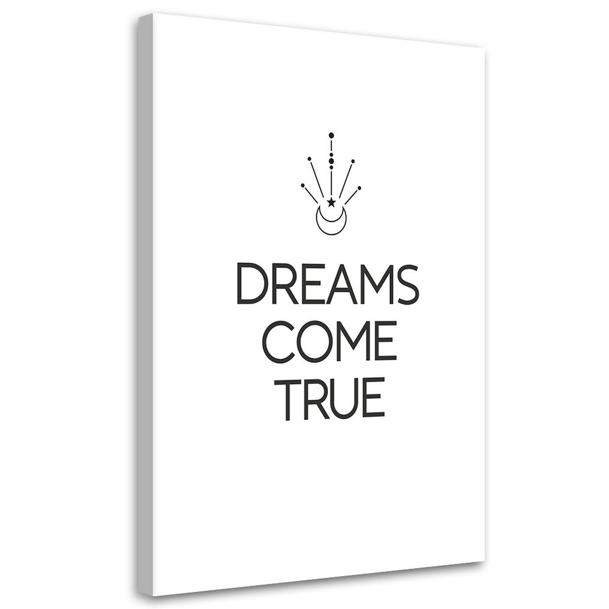 WANDBILD inschrift träume werden wahr - Schwarz, Textil (40/60cm) - Feeby