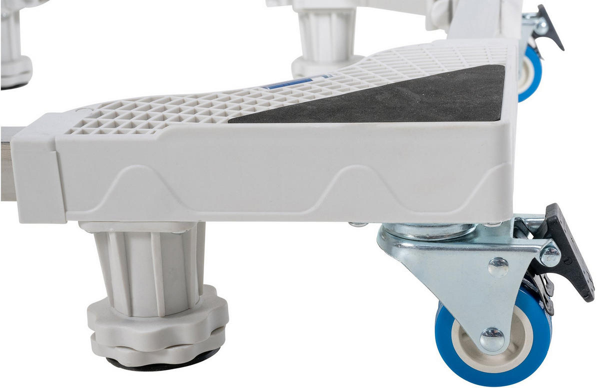 WASCHMASCHINEN Untergestell BART - 4 Füße 4 Rollen, für 350kg UNIVERSAL | Sockel | Weiß - Weiß, Metall (63/13/63cm) - DELUKE
