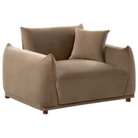 SESSEL Samtstoff Braun Jubek - Braun, Textil (120/81/104cm) - Beliani