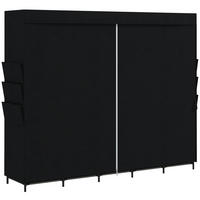 STOFFSCHRANK Stahl Vliesstoff Schwarz - Schwarz, Textil/Metall (45/167/212cm) - HOMCOM