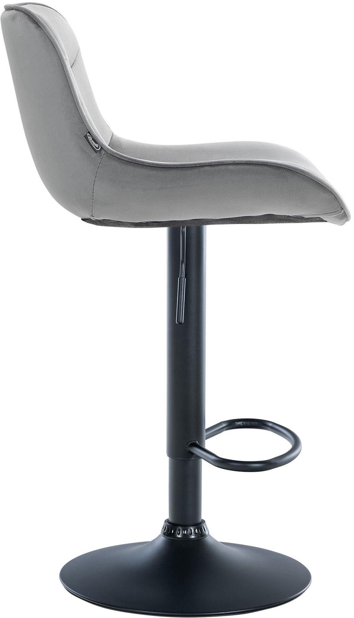 BARHOCKER 2er Set Vulcano Samt schwarz grau - Schwarz/Grau, Textil/Metall (49/106/51cm) - TPFLiving
