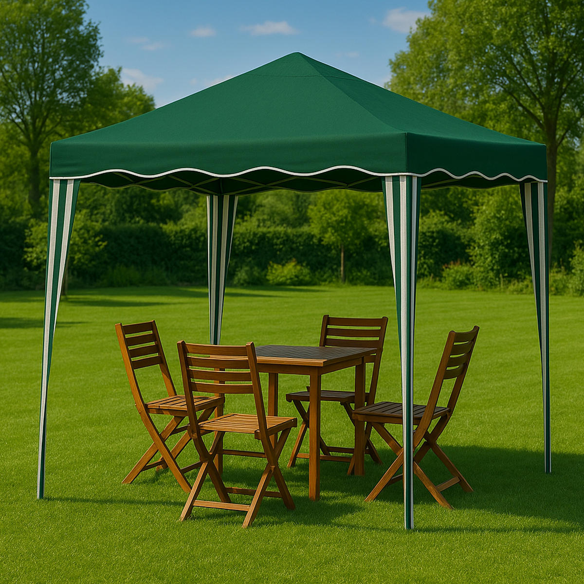 FALTPAVILLON 3 x 3 m ( grün ), wetterfestes und UV-Beständigs Pavillon mit Tragetasche - Grün, Textil/Metall (300/250/300cm) - Bestlivings
