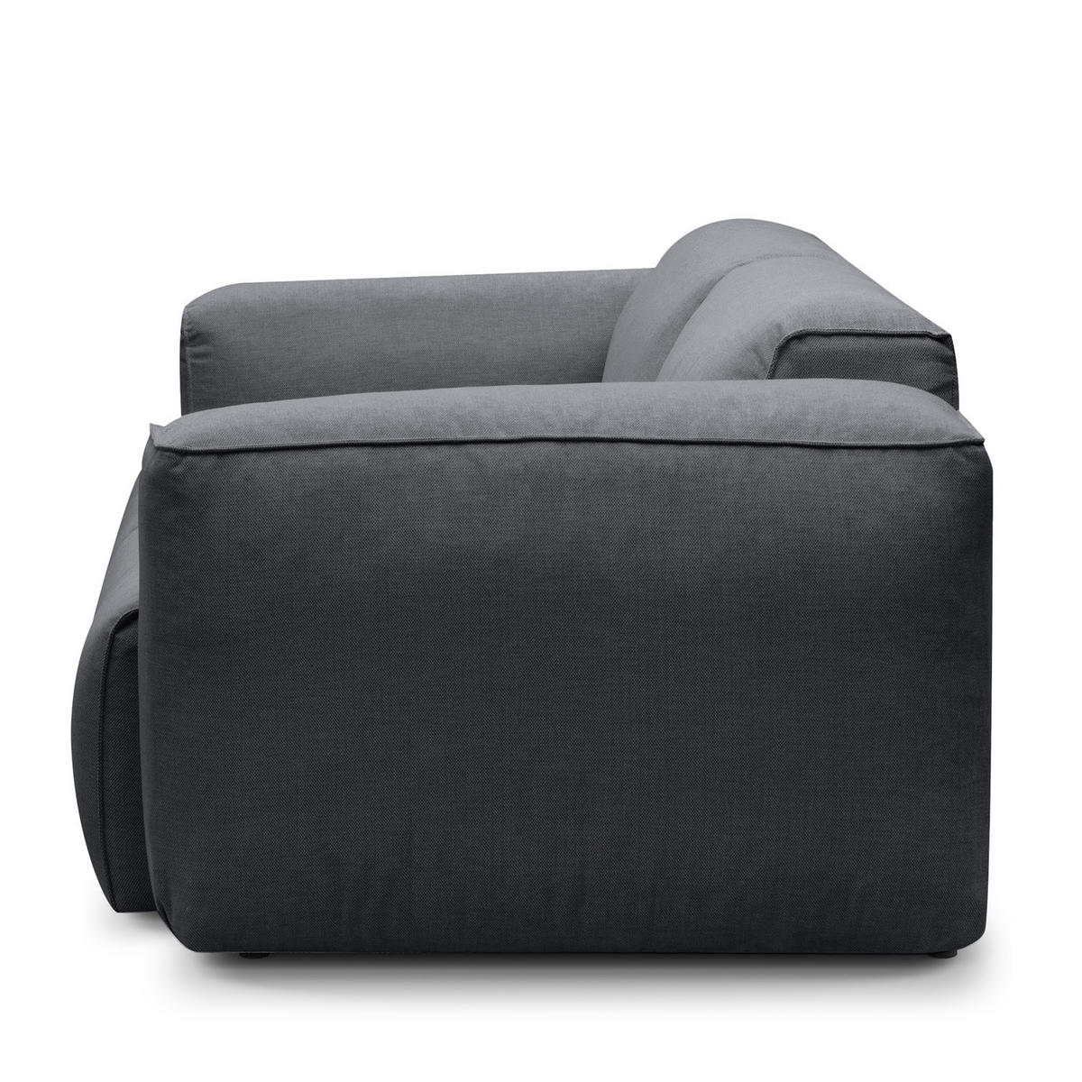 2-SITZER SOFA - Schwarz/Grau, Kunststoff/Textil (220/71/102cm) - home24