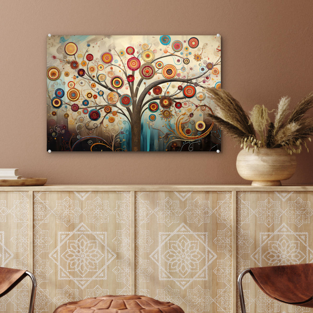 ACRYLGLASBILD Baum - Baum des Lebens - Farbe 60x40 cm - Braun, Glas (60/40cm) - MuchoWow