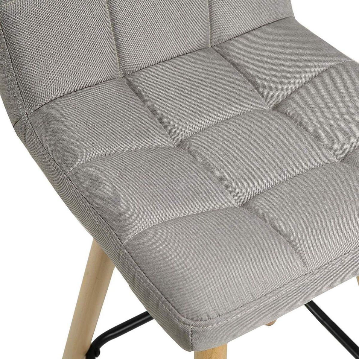 BARHOCKER 2er Set, Massivholz, Leinen, Hellgrau - Hellgrau/Naturfarben, Holz/Textil (46/96/46cm) - Woltu