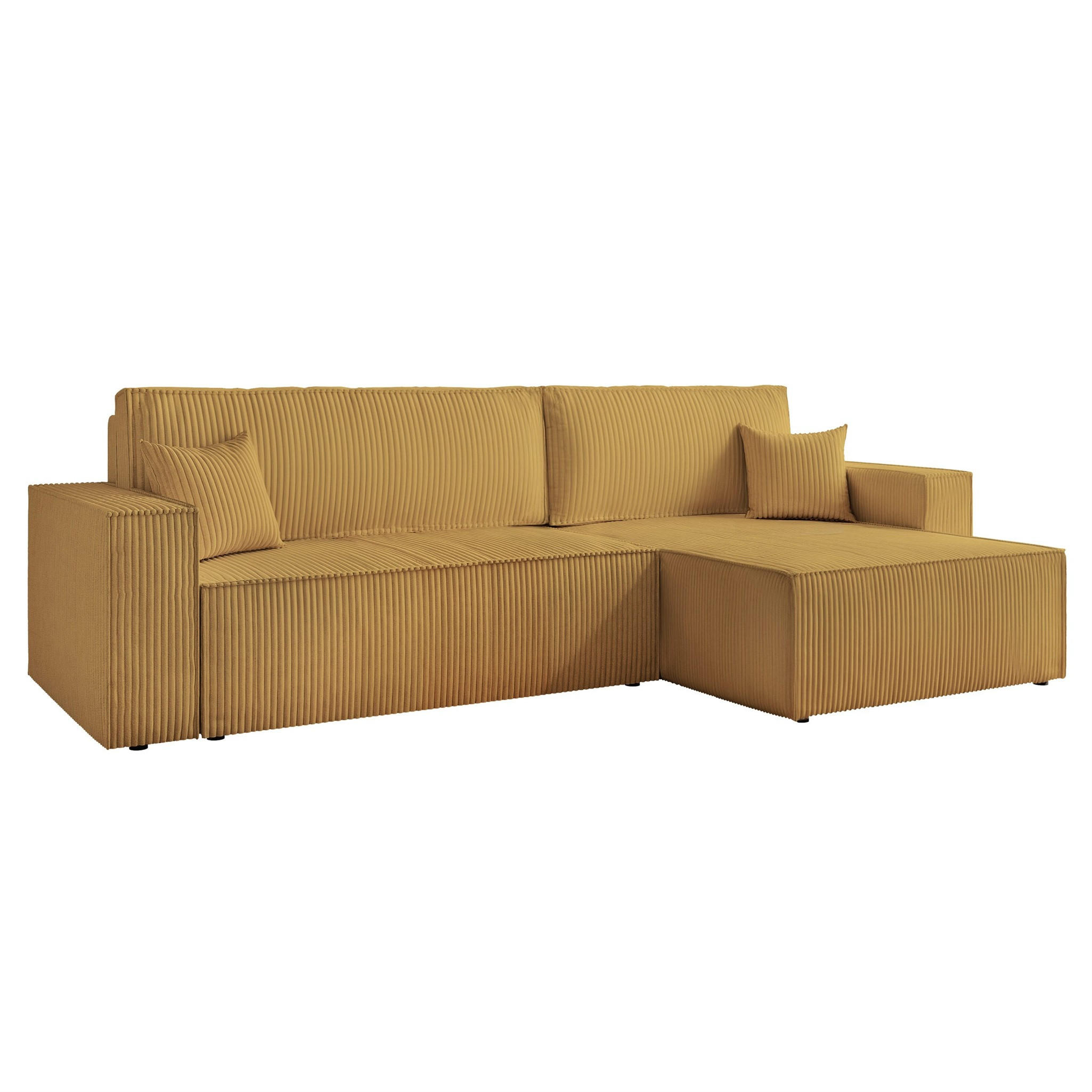 ECKSOFA Adara Max Mit Schlaffunktion - Gelb, Holzwerkstoff/Textil (145/276cm) - Fun Möbel