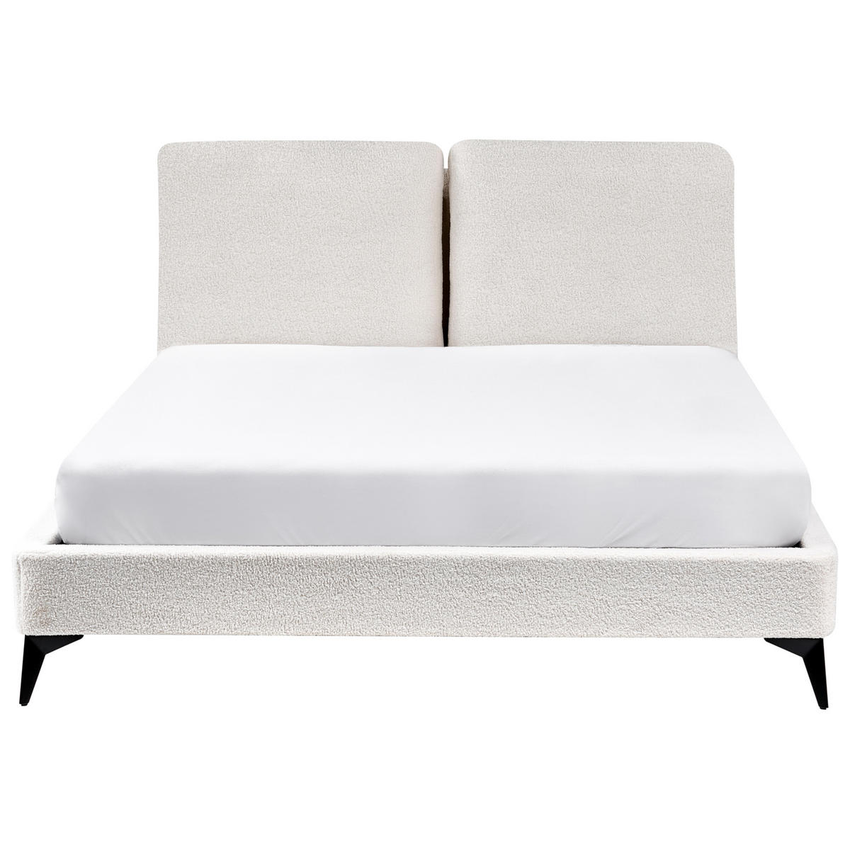 POLSTERBETT mit Lattenrost 140/200 cm Weiß Melle - Creme, Textil (140/200cm) - Beliani