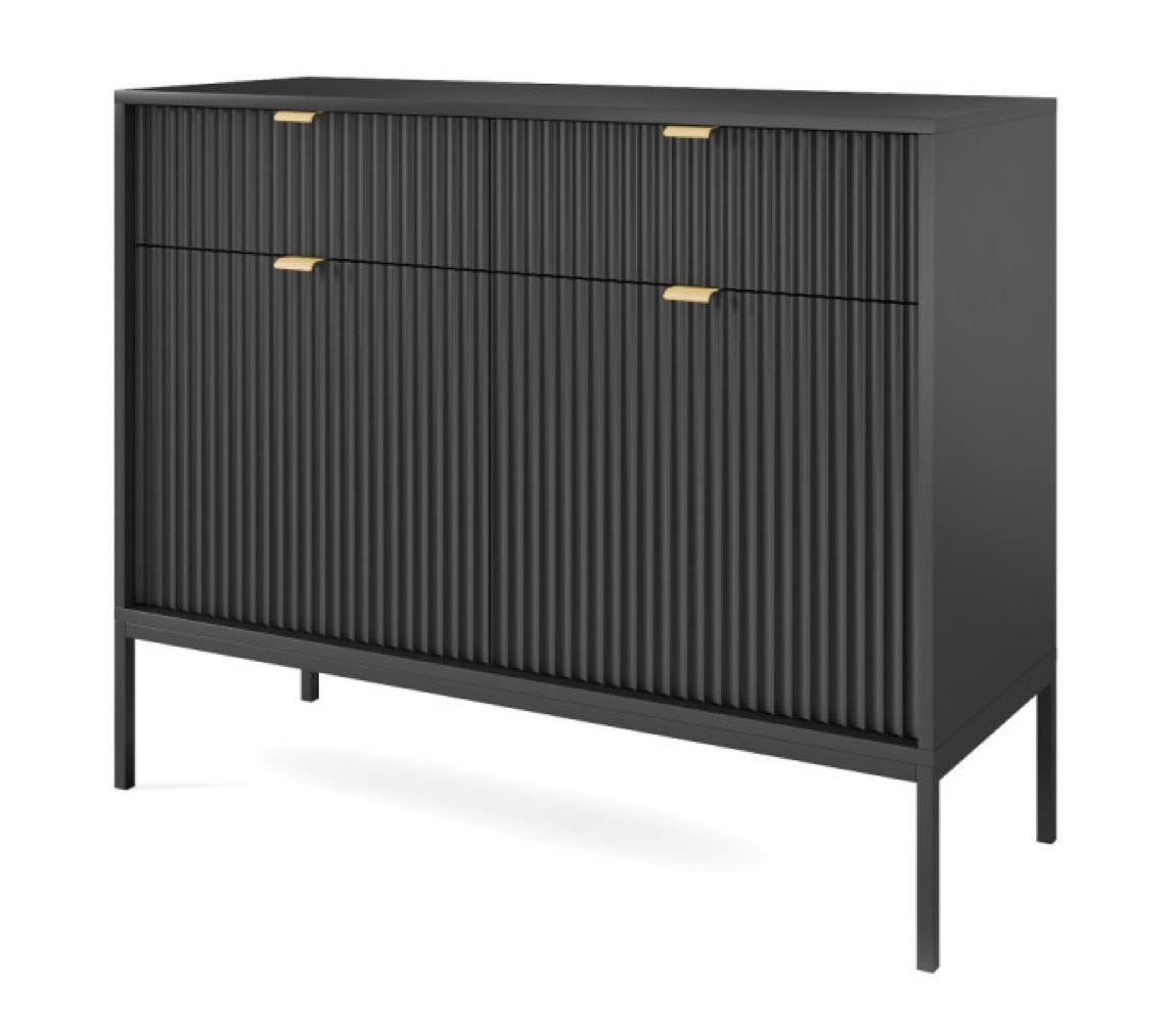 SIDEBOARD Schwarz KSZ104 Mit Schwarzer Tischplatte - Schwarz, Holzwerkstoff (104/83/39cm) - Sepro Meble