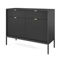 SIDEBOARD Schwarz KSZ104 Mit Schwarzer Tischplatte - Schwarz, Holzwerkstoff (104/83/39cm) - Sepro Meble