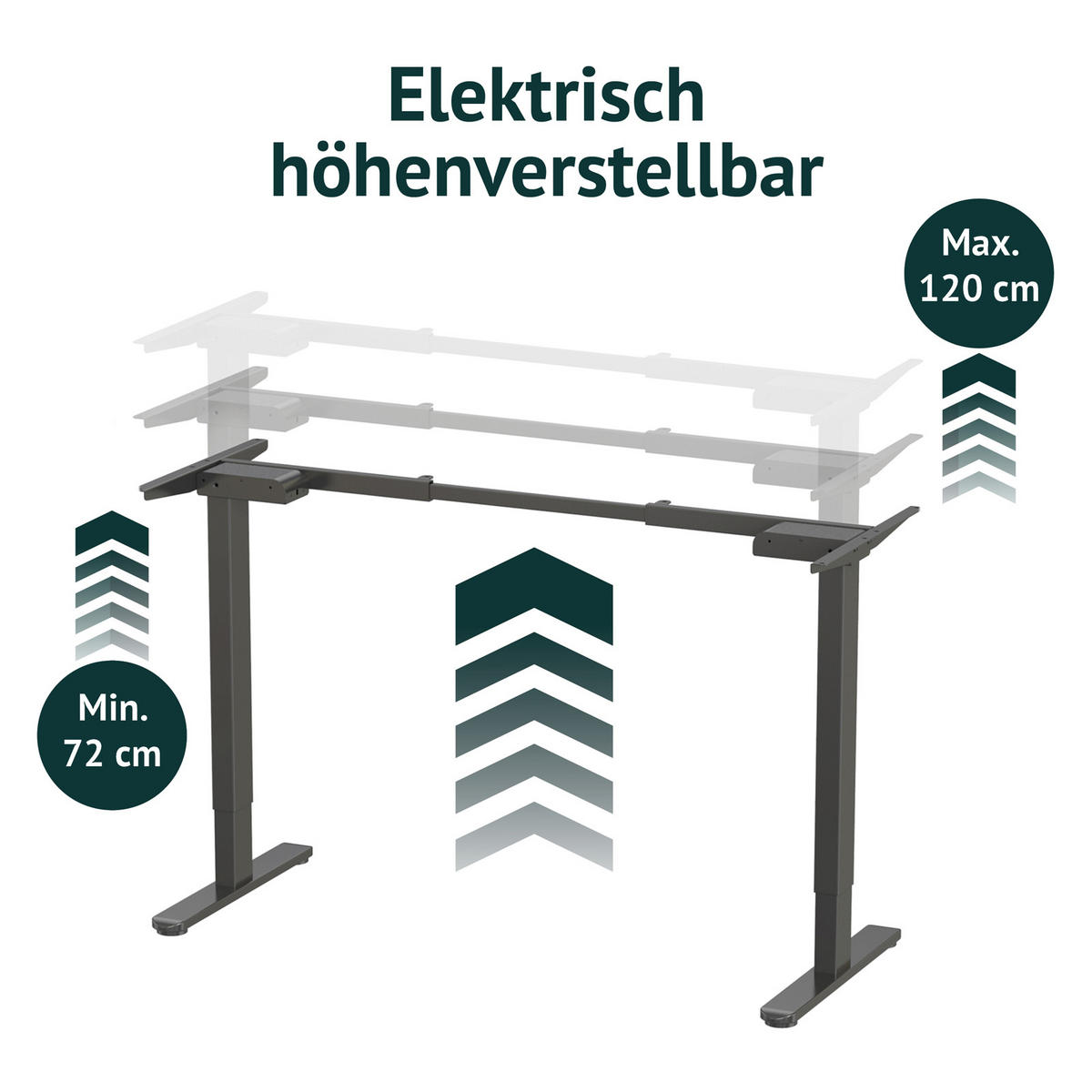 SCHREIBTISCHGESTELL Dobon Schwarz - Schwarz, Metall (58.5/140/120cm) - SVITA