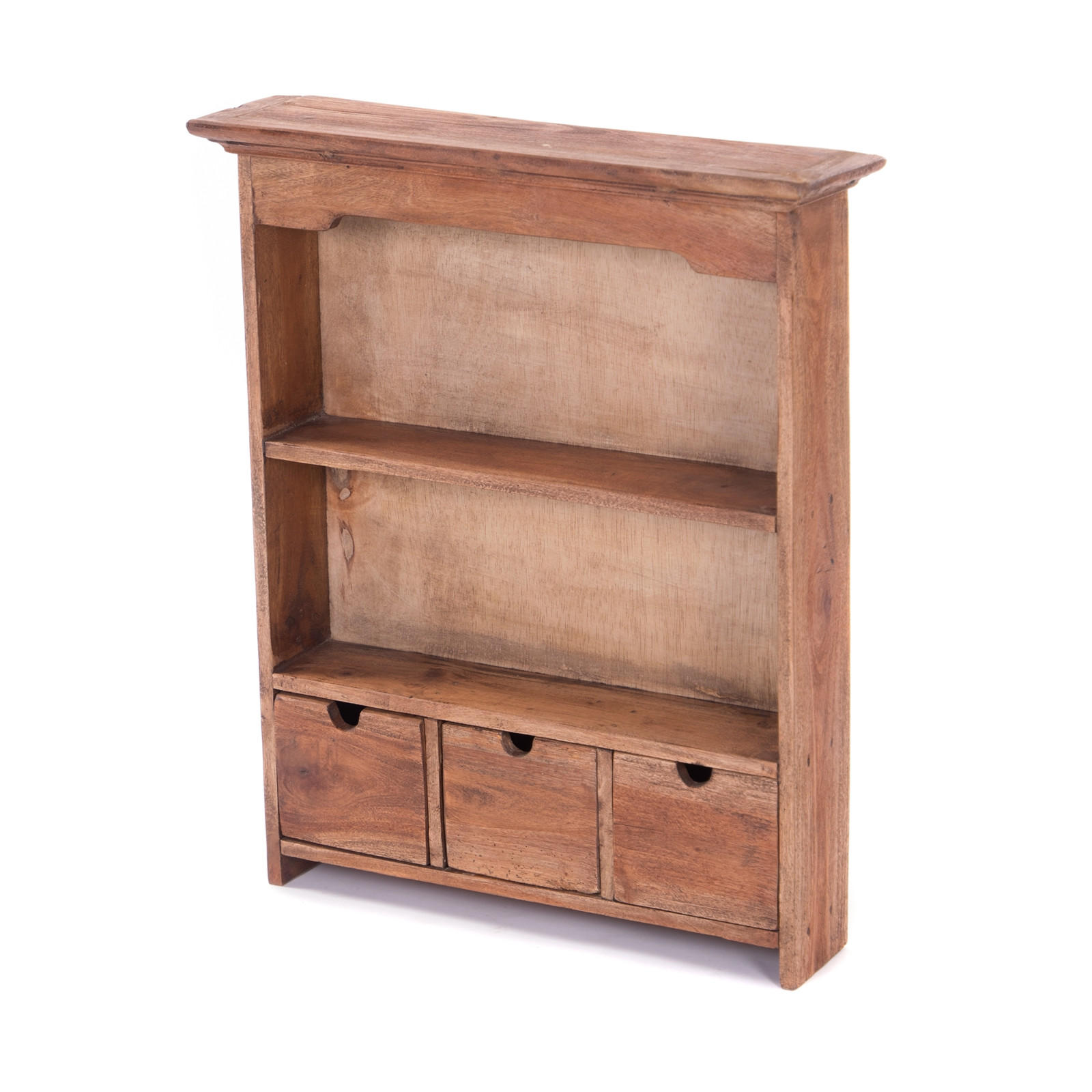 WANDREGAL Adelia Mahagoni Massivholz, 2 Ebenen, 3 Schubladen naturfarben - Naturfarben, Holz (50/60/12cm) - DESIGN DELIGHTS