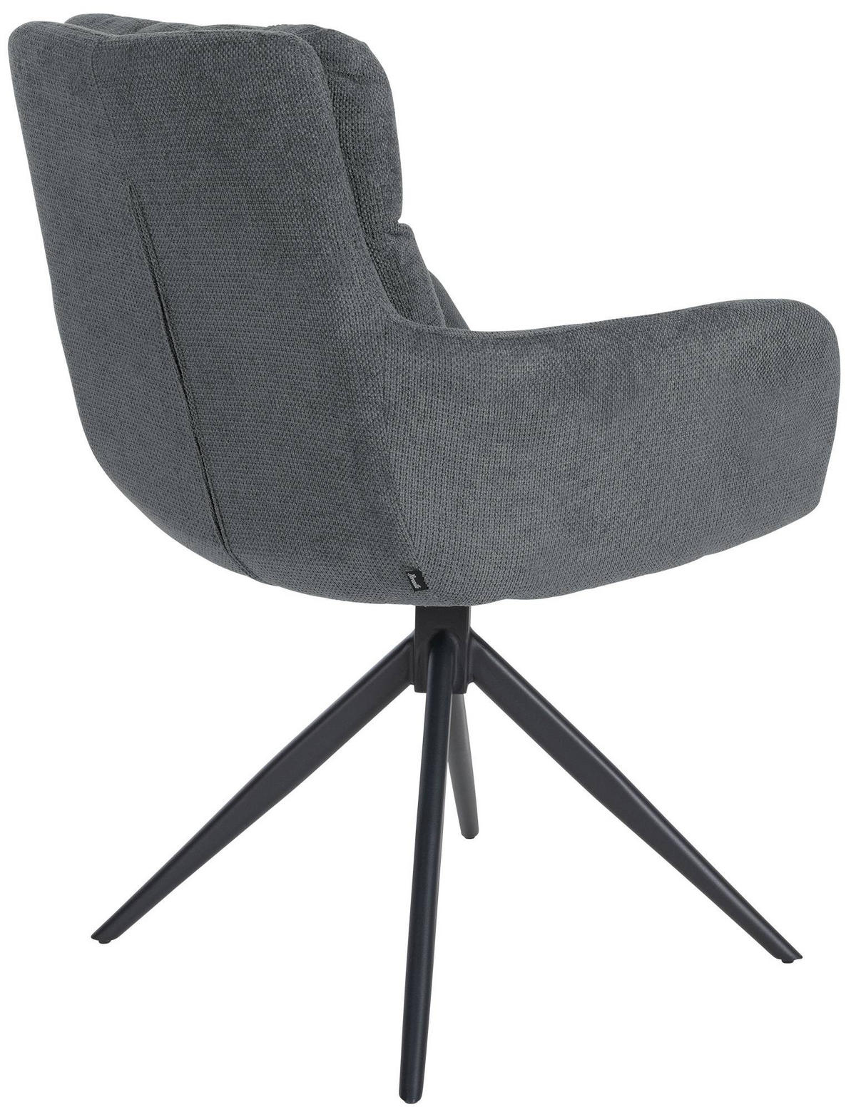 ARMLEHNENSTUHL Stoff Dunkelgrau - Dunkelgrau/Schwarz, Textil/Metall (60/88/65cm) - CLP