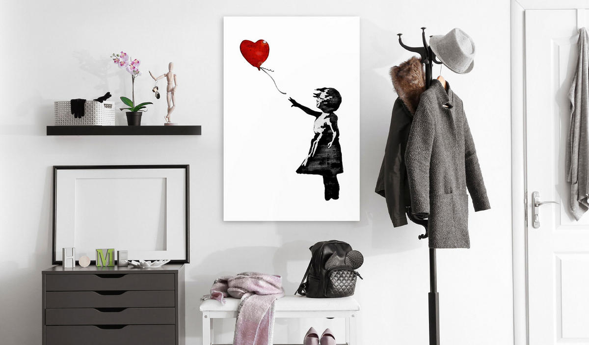 KUNSTDRUCK Schwarz-Weiß 40/60 cm - Rot/Schwarz, Textil (40/60cm) - KUNSTLOFT