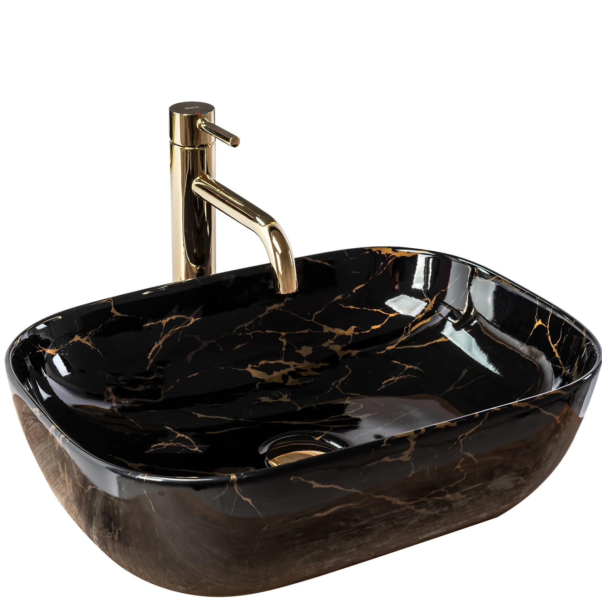 REA Aufsatzwaschbecken Schwarz 33x13.5x46.5 cm