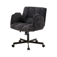 BÜROSTUHL in Schwarz 68x60x86 cm mit klappbaren Armlehnen und verstellbarer Lendenstütze - Schwarz, Textil (60/86/68cm) - IVMEU