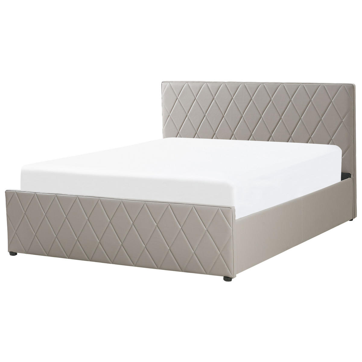BETT mit Stauraum 180x200 cm Grau Rochefort - Taupe, Kunststoff (180/200cm) - Beliani