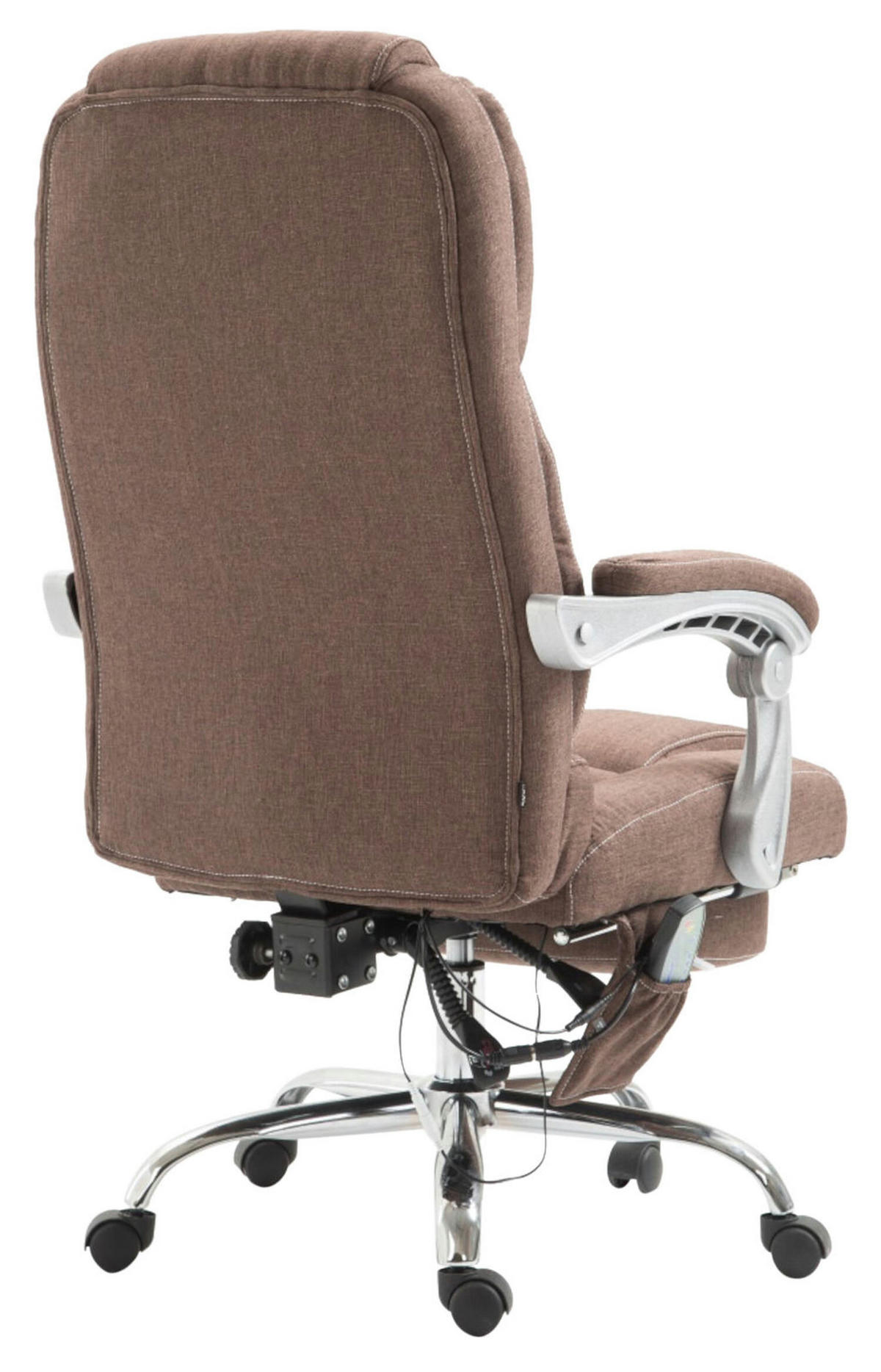 BÜROSTUHL Pacira, Stoff mit Massagefunktion Braun - Braun, Textil/Metall (68/127/64cm) - TPFLiving